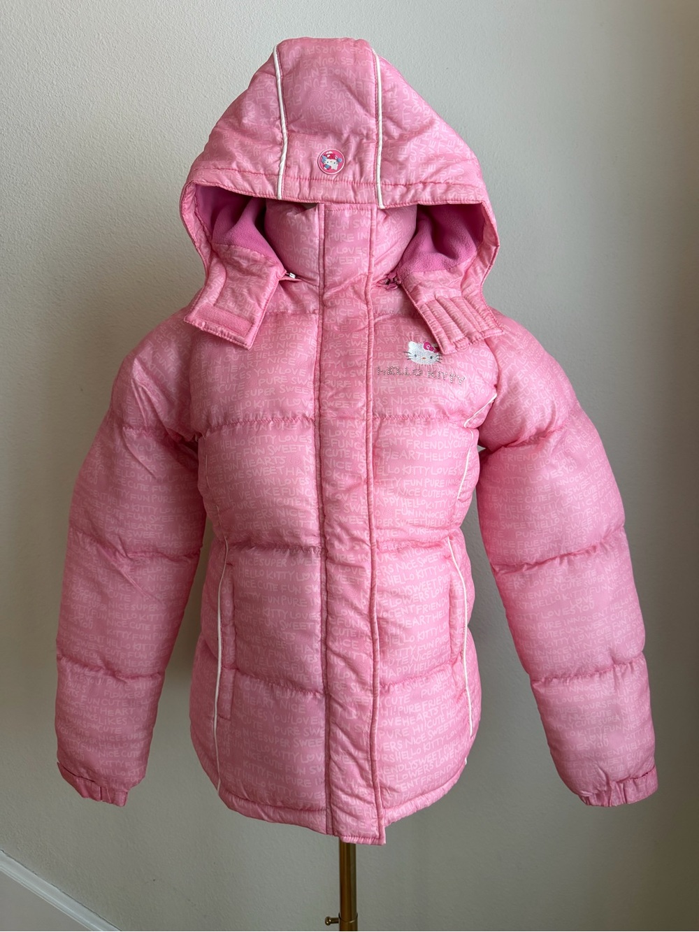 Hello Kitty Pink Quilted Hooded Puffer